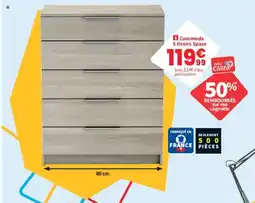 Conforama Commode 5 tiroirs Space offre