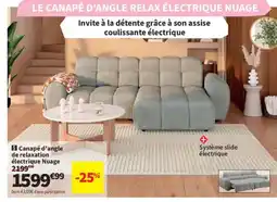 Conforama Canapé d'angle de relaxation électrique Nuage offre