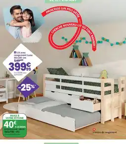 Conforama Lit avec rangement Luna offre