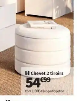 Conforama Chevet 2 tiroirs offre