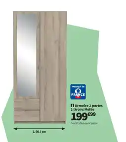 Conforama Armoire 2 portes 2 tiroirs Mellie offre