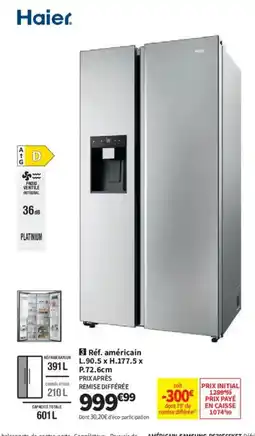 Conforama HAIER Réf. américain offre