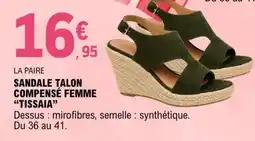 E.Leclerc SANDALE TALON COMPENSÉ FEMME 'TISSAIA' offre