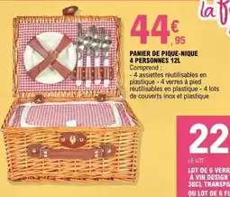 E.Leclerc PANIER DE PIQUE-NIQUE 4 PERSONNES 12L offre