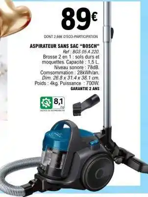 ASPIRATEUR SANS SAC BOSCH