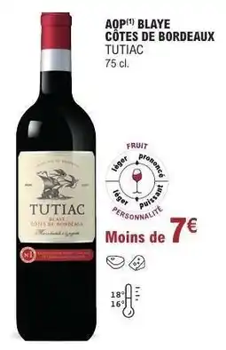E.Leclerc AOP Blaye Côtes de Bordeaux 'Tutiac' offre