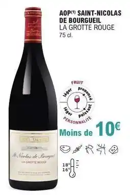 E.Leclerc AOP SAINT-NICOLAS DE BOURGUEIL LA GROTTE ROUGE offre