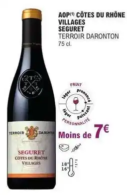 E.Leclerc AOP CÔTES DU RHÔNE VILLAGES SEGURET offre