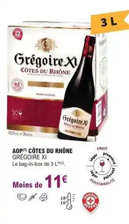 E.Leclerc AOP CÔTES DU RHÔNE GRÉGOIRE XI offre