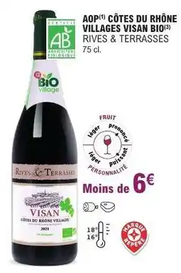 E.Leclerc AOP CÔTES DU RHÔNE VILLAGES VISAN BIO offre