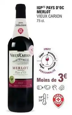 E.Leclerc IGP Pays d'Oc Merlot Vieux Carion offre