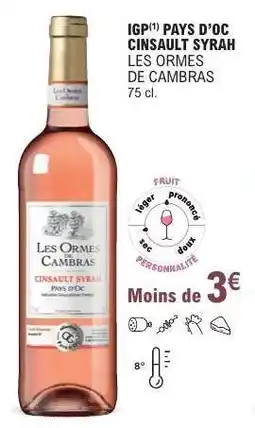 E.Leclerc IGP PAYS D’OC CINSAULT SYRAH offre