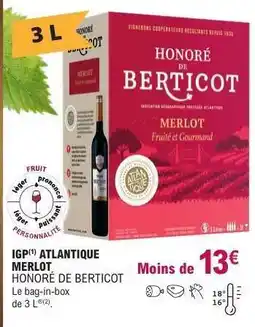 E.Leclerc HONORÉ DE BERTICOT MERLOT offre