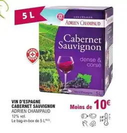 E.Leclerc VIN D’ESPAGNE CABERNET SAUVIGNON ADRIEN CHAMPAUD offre