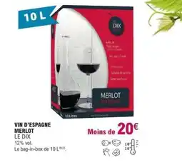 E.Leclerc VIN D’ESPAGNE MERLOT offre