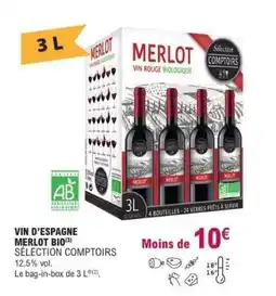 E.Leclerc MERLOT VIN ROUGE BIOLOGIQUE offre
