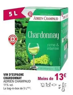 E.Leclerc VIN D’ESPAGNE CHARDONNAY ADRIEN CHAMPAUD offre