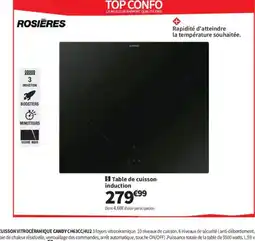 Conforama ROSIERES Table de cuisson induction offre