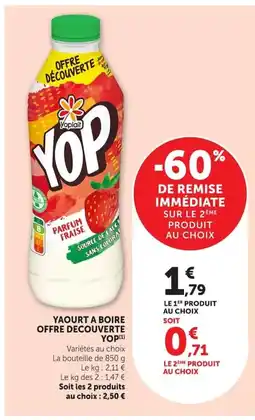 Super U YOP Yaourt a boire offre decouverte offre