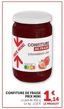 Super U Confiture de fraise prix mini offre