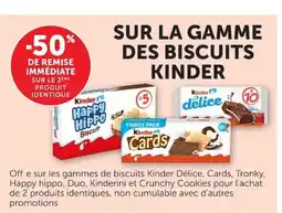 Super U KINDER Sur la gamme des biscuits offre