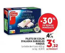 Super U Filets de colin d'alaska surgeles offre