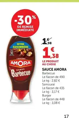 Super U AMORA Sauce offre