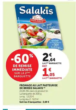 Super U SALAKIS Fromage au lait pasteurise de brebis offre