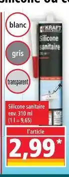 Norma Kraft silicone sanitaire blanc offre