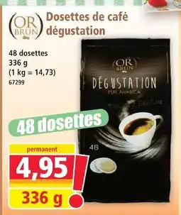 Norma Or brun dosettes de café dégustation offre