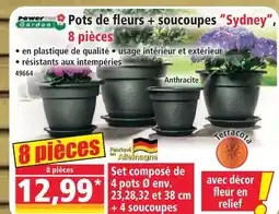 Norma Power garden pots de fleurs + soucoupes sydney 8 pièces offre