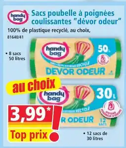 Norma Handy bag sacs poubelle à poignées coulissantes ”dévor odeur” offre