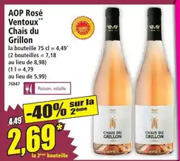 Norma Chais du grillon aop rosé ventoux offre