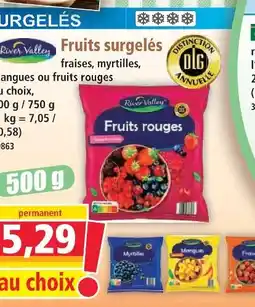Norma River valley fruits surgelés fraises, myrtilles, mangues ou fruits rouges offre