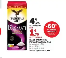 Super U TAUREAU AILE Riz le basmati du penjab offre