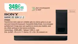 Extra Sony barre de son 3.1.2 htb600 offre