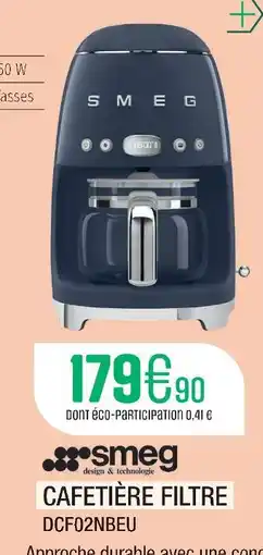 Extra Smeg cafetière filtre dcf02nbeu offre