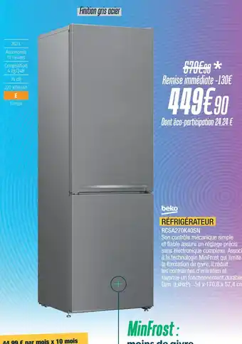Beko réfrigérateur