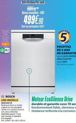 Proxi Confort Bosch lave-vaisselle offre