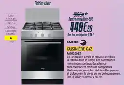 Proxi Confort Fagor cuisinière gaz finition silver offre