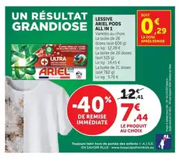 Super U Lessive ariel pods all in 1 offre