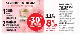 Super U L'OREAL Soin visage age perfect offre
