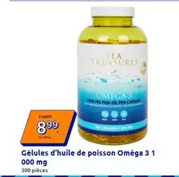 Action Gélules d'huile de poisson Oméga 3 1 000 mg offre