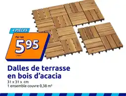 Action Dalles de terrasse en bois d'acacia offre