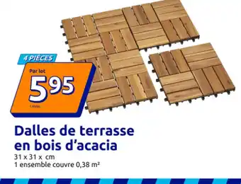 Dalles de terrasse en bois d'acacia
