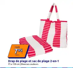 Action Drap de plage et sac de plage 2-en-1 offre