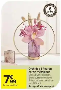 Carrefour Drive Orchidée 1 fleuron cercle métatique offre