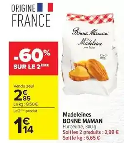 Carrefour Drive Bonne maman - madeleines offre
