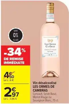 Carrefour Drive Cambras - vin désalcoolisé offre
