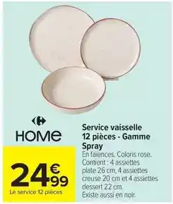 Carrefour Drive Service vaisselle 12 pièces - gamme spray offre